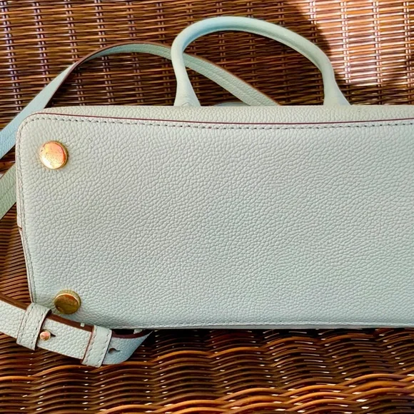 Kate Spade Pebbled Leather Satchel Crossbody Shoulder Bag with Owl Bag Tag - Picture 8 of 8